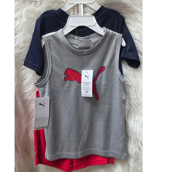 Puma Boys Active Shorts Set 3Piece Set 18m - Picture 9 of 9